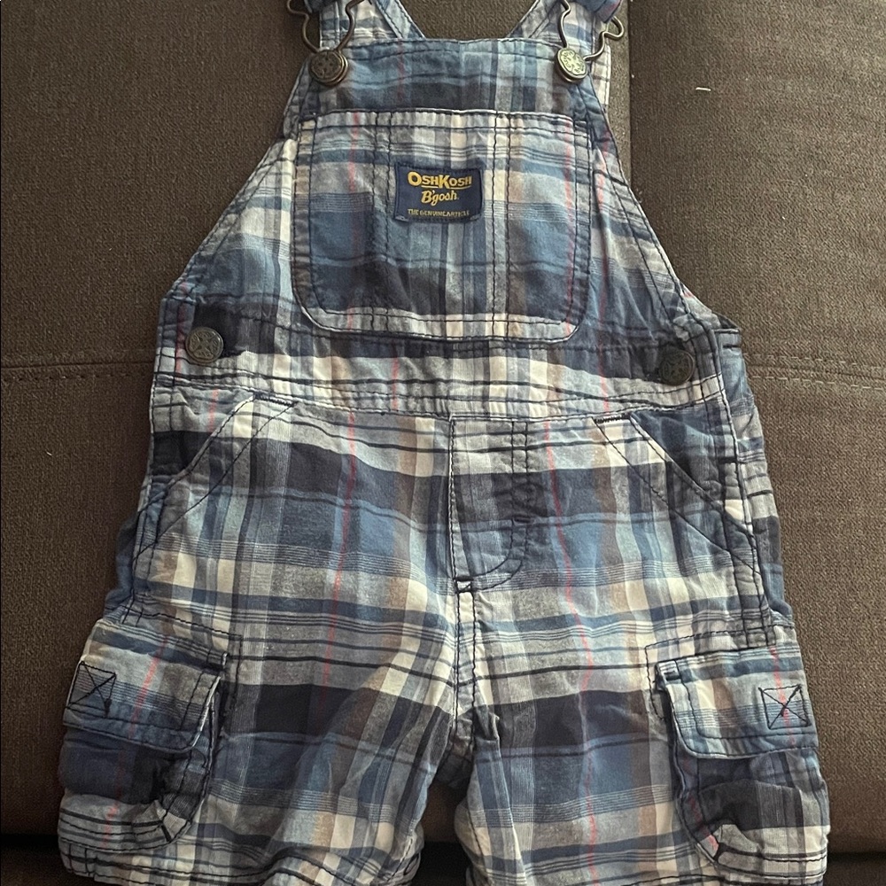 OshKosh B'gosh Blue Plaid Overalls